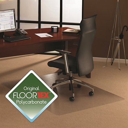 Floortex Cleartex® Cleartex Ultimat Alfombrilla protectora para sillas de policarbonato para alfombras de grosor medio, rectangular, 119 x 89 cm, transparente - 1