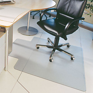 Floortex Tapis de sol avec découpe 90 x 120 cm pour sols durs - en vinyle transparent
