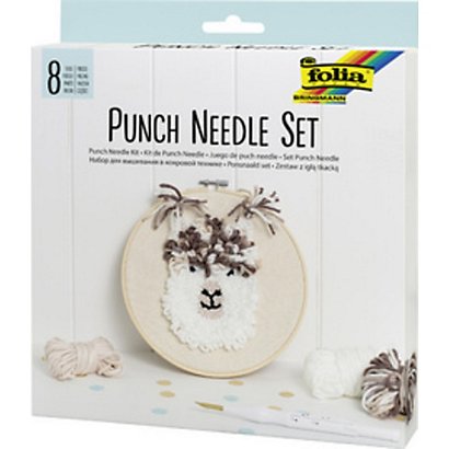 FOLIA Kit de Punch Needle en alpaga, 8 pièces