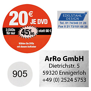 Folien-Etiketten personalisiert Folien-Etiketten personalisiert