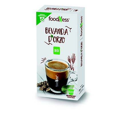 foodNess® Capsula Bevanda d'Orzo Bio, Compatibile Nespresso®* (confezione 10 capsule)