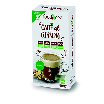 foodNess® Capsula Ginseng Amaro, Compatibile Nespresso®* (confezione 10 capsule)