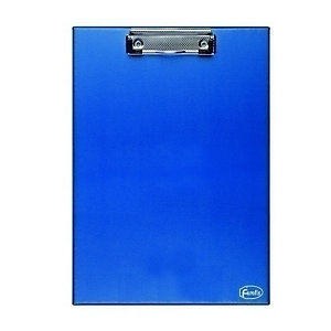 FOROFIS Tabla con pinza portapapeles, A4, de cartón rígido forrado en PVC, azul