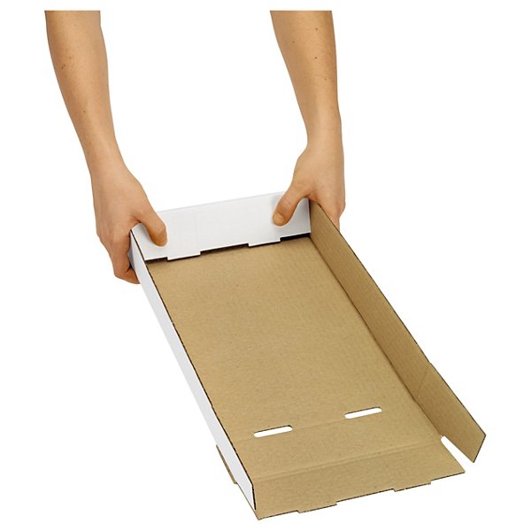 Forstærket Teleskopisk Æske Hvid 70x50x10cm - 2