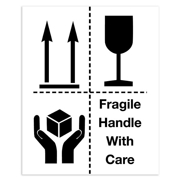 Fragile instructions shipping labels, handle with care, 73x101mm, roll of 500 - 4