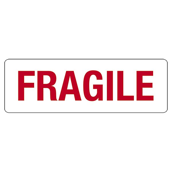 Fragile packaging labels, Fragile white, 152x50mm, roll of 250 - 3