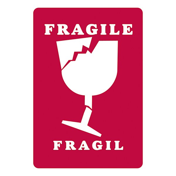Fragile packaging labels, Fragile white, 152x50mm, roll of 250 - 4
