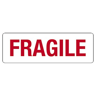 Fragile packaging labels, Fragile white, 152x50mm, roll of 250 - 1