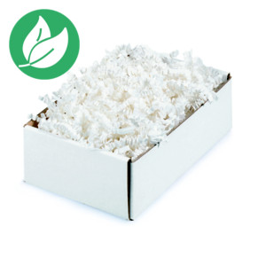 Frisure papier kraft Blanc particules de calage - Boîte de 5 kg Frisure papier kraft Blanc particules de calage - Boîte de 5 kg