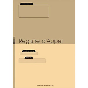 FUZEAU Registre d'appel sans découpe, contrôle par demi-journée - Format A4 21x29,7cm - 24 pages