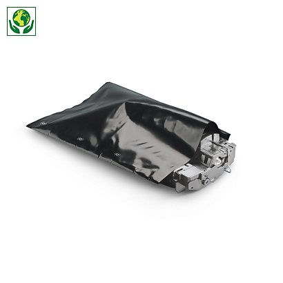 Gaine plastique recyclé noire opaque 100 microns - 1