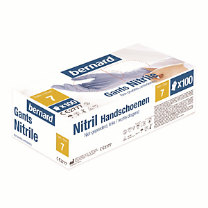 Gants en nitrile bleu non poudré Bernard, taille 7, boîte de 100 Gants en nitrile bleu non poudré Bernard, taille 7, boîte de 100