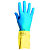 Gants protection chimique Mapa Alto 405 Activated bleu/jaune taille 8, lot de 10 paires - 2