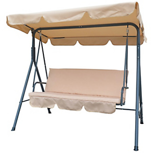 GARDEN Dondolo da esterno Linear, Struttura in acciaio verniciato antracite, Seduta e copertura in poliestere, Beige GARDEN Dondolo da esterno Linear, Struttura in acciaio verniciato antracite, Seduta e copertura in poliestere, Beige
