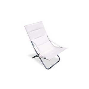GARDEN Sedia sdraio da esterno Capri, Inclinazione regolabile, 60 x 86 x 87 cm, Struttura in acciaio Grigio, Tessuto PVC Écru GARDEN Sedia sdraio da esterno Capri, Inclinazione regolabile, 60 x 86 x 87 cm, Struttura in acciaio Grigio, Tessuto PVC Écru