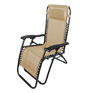 GARDEN Sedia sdraio Siesta, 65 x 90 x 110 cm, Struttura in acciaio Nero, Tessuto Textilene Beige GARDEN Sedia sdraio Siesta, 65 x 90 x 110 cm, Struttura in acciaio Nero, Tessuto Textilene Beige
