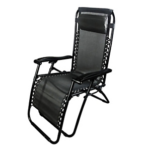 GARDEN Sedia sdraio Siesta, 65 x 90 x 110 cm, Struttura in acciaio, Tessuto Textilene, Nero GARDEN Sedia sdraio Siesta, 65 x 90 x 110 cm, Struttura in acciaio, Tessuto Textilene, Nero