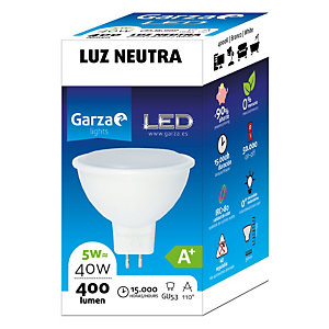Garza Bombilla reflectora 110º de iluminación LED 5W casquillo GU5.3, blanco neutro