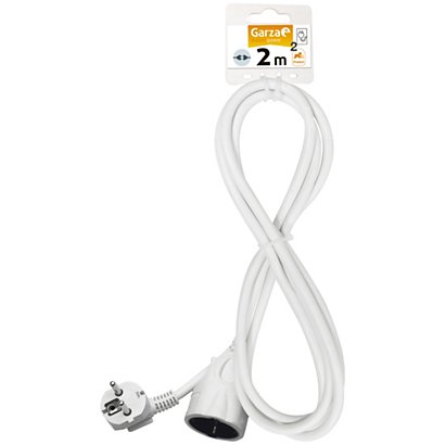 Garza Cable alargador de corriente, 2 m, blanco - Cables Kalamazoo