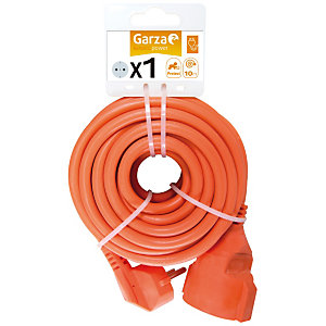 Garza Cable alargador de corriente, para exteriores, 10 m, naranja