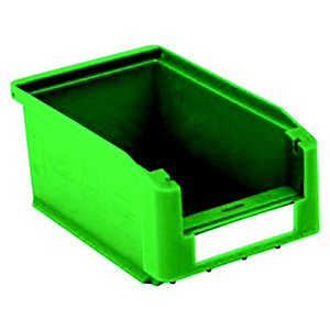 Gaveta de plástico para almacén 0,8 litros, verde