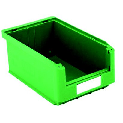 Gaveta de plástico para almacén 7,5 litros, verde