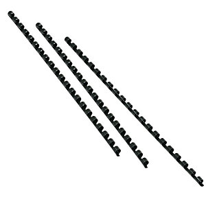 GBC Dorsi plastici a 21 anelli - Diam.anello mm.19 - Colore nero (confezione da 100 pezzi)