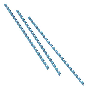 GBC Dorsi plastici a 21 anelli - Diam.anello mm.22 - Colore blu (confezione da 100 pezzi) GBC Dorsi plastici a 21 anelli - Diam.anello mm.22 - Colore blu (confezione da 100 pezzi)