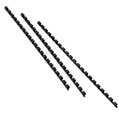 GBC Dorsi plastici a 21 anelli - Diam.anello mm.22 - Colore nero (confezione da 100 pezzi) - 1