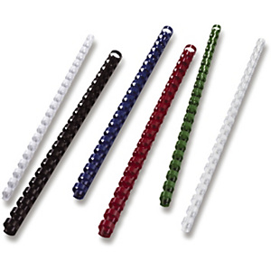 GBC Dorsi plastici a 21 anelli - Diam.anello mm.25 - Colore bianco (confezione da 50 pezzi) GBC Dorsi plastici a 21 anelli - Diam.anello mm.25 - Colore bianco (confezione da 50 pezzi)