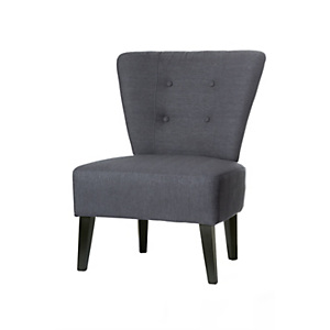 Siège d'accueil Brighton, pieds bois Noir, Tissu anthracite Siège d'accueil Brighton, pieds bois Noir, Tissu anthracite