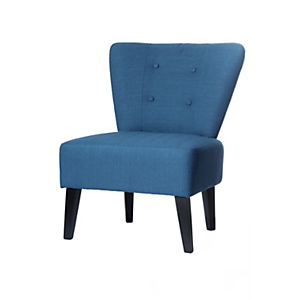 Siège d'accueil Brighton, pieds bois Noir, Tissu bleu Siège d'accueil Brighton, pieds bois Noir, Tissu bleu