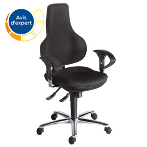 Siège de bureau ergonomique ERGO POINT Tissu Noir Hauteur réglable - Accoudoirs Dossier Appuie-tête Roulettes Siège de bureau ergonomique ERGO POINT Tissu Noir Hauteur réglable - Accoudoirs Dossier Appuie-tête Roulettes