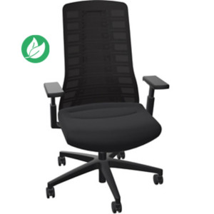 Siège ergonomique Pure Mécanisme auto-régulant Tissu Noir dossier Maille Hauteur Réglable - Accoudoirs Dossier haut Roulettes Siège ergonomique Pure Mécanisme auto-régulant Tissu Noir dossier Maille Hauteur Réglable - Accoudoirs Dossier haut Roulettes