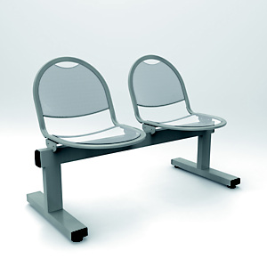 Siège sur poutre métal d'accueil AXIL 2 places Aluminium Siège sur poutre métal d'accueil AXIL 2 places Aluminium