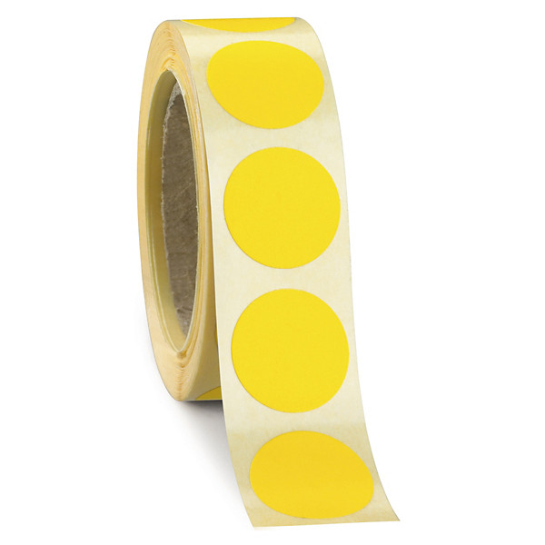 Geel verwijderbare signaaletiketten diameter 25mm - 1