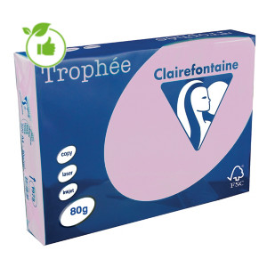 Gekleurd papier Trophée Clairefontaine lila A4 80g, 5 riemen van 500 vellen