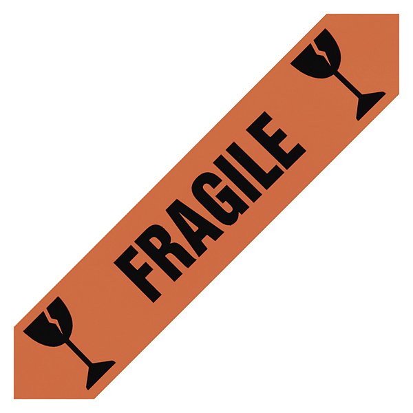 Gekleurde geruisloze PP-tape: Fragile-Handle with care - 10