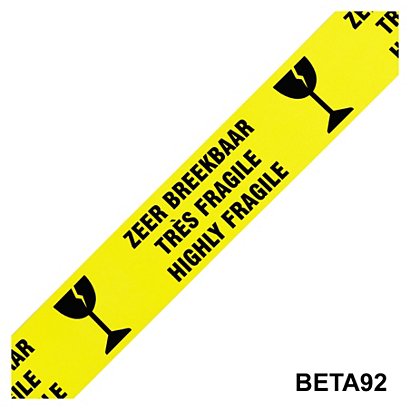 Gekleurde geruisloze PP-tape: Zeer breekbaar-Très fragile-Highly fragile - 1