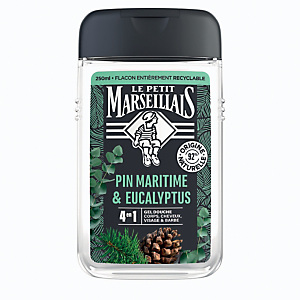 Gel douche corps et cheveux Le Petit Marseillais pin maritime & eucalyptus, le flacon de 250 ml Gel douche corps et cheveux Le Petit Marseillais pin maritime & eucalyptus, le flacon de 250 ml