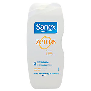 Gel douche Sanex 0% peaux sèches, le flacon de 250 ml