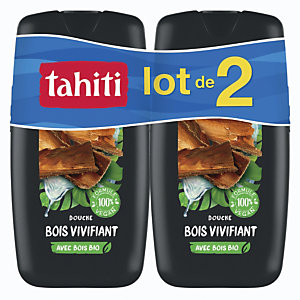 Gel douche Tahiti bois des tropiques, flacon de 250 ml, lot de 2