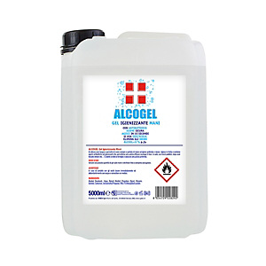 Gel igienizzante mani ALCOGEL, % alcol >70% (vol), Tanica da 5 kg Gel igienizzante mani ALCOGEL, % alcol >70% (vol), Tanica da 5 kg