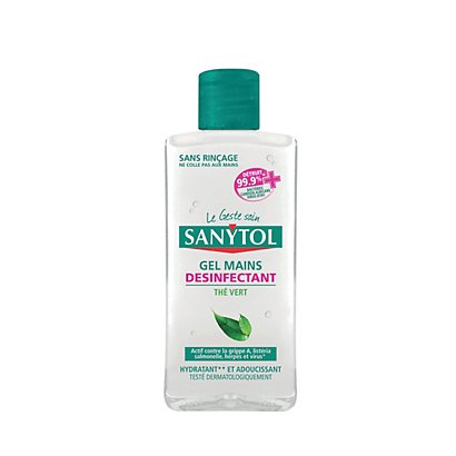 Gel mains désinfectant hydratant Sanytol thé vert 75 ml