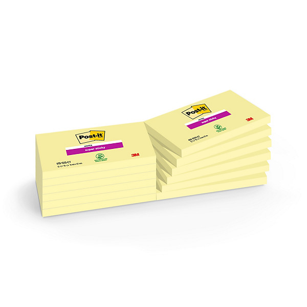 Gele memo's Super Sticky Post-it 76 x 127 mm