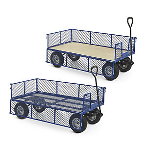 General and heavy duty platform truck with mesh sides