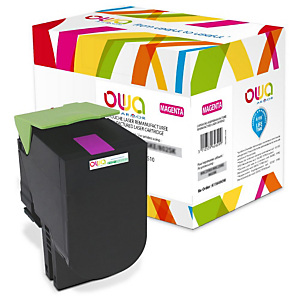 Gereviseerde inktpatroon OWA, Lexmark-compatibel LEXMARK 70C2HM0 magenta voor laser printer Gereviseerde inktpatroon OWA, Lexmark-compatibel LEXMARK 70C2HM0 magenta voor laser printer