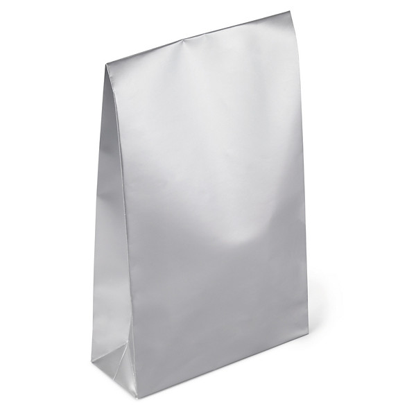 Geschenkzakje met zelfklevende sluiting: zilver 10x4,2x15,7cm - 1