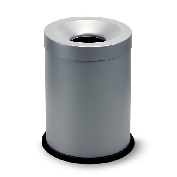 Gettacarte autoestinguente in metallo grigio capacità 30 litri - 10