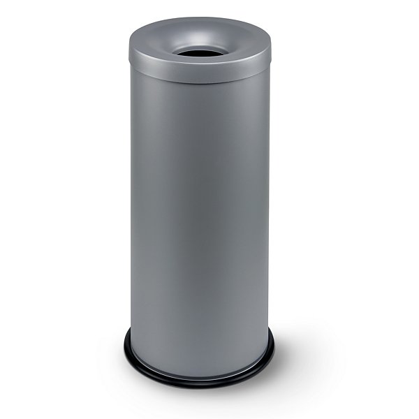 Gettacarte autoestinguente in metallo grigio capacità 30 litri - 7